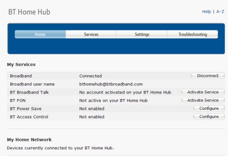 BT Home Hub Help - How To Log In